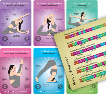 The Original Yoga Asana Cards - Workout Deck With Over 120 Poses - Sequencing Deck With Cues and Sanskrit Names for Beginners and Teachers - Unique Gift for Women or Any Yoga Lover