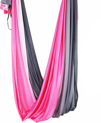 Aerial Yoga Hammock Aerial Pilates Silk Yoga Swing Set Inversion Equipment include daisy Chain, Pose Guide 5.5 yards