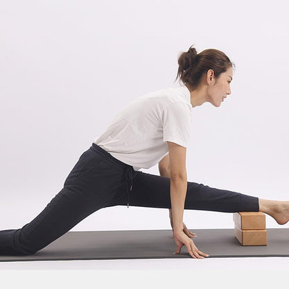 Solid Wood Yoga Block, High Density Wooden Brick with Round Edges & Non-Slip Surface, Yoga Prop for Restorative Fitness, Stretching, Pilates and Meditation, 9" x 4.4" x 2.8"