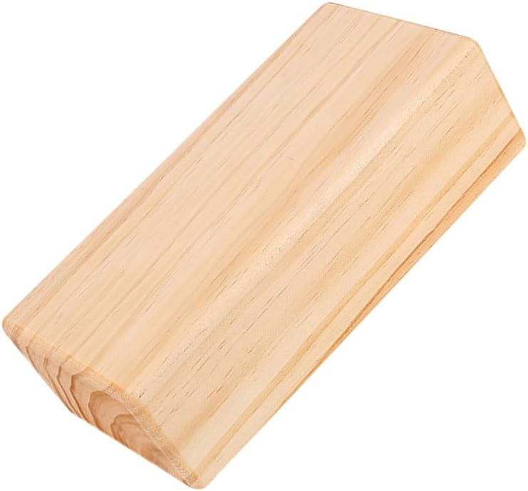 Solid Wood Yoga Block, High Density Wooden Brick with Round Edges & Non-Slip Surface, Yoga Prop for Restorative Fitness, Stretching, Pilates and Meditation, 9" x 4.4" x 2.8"