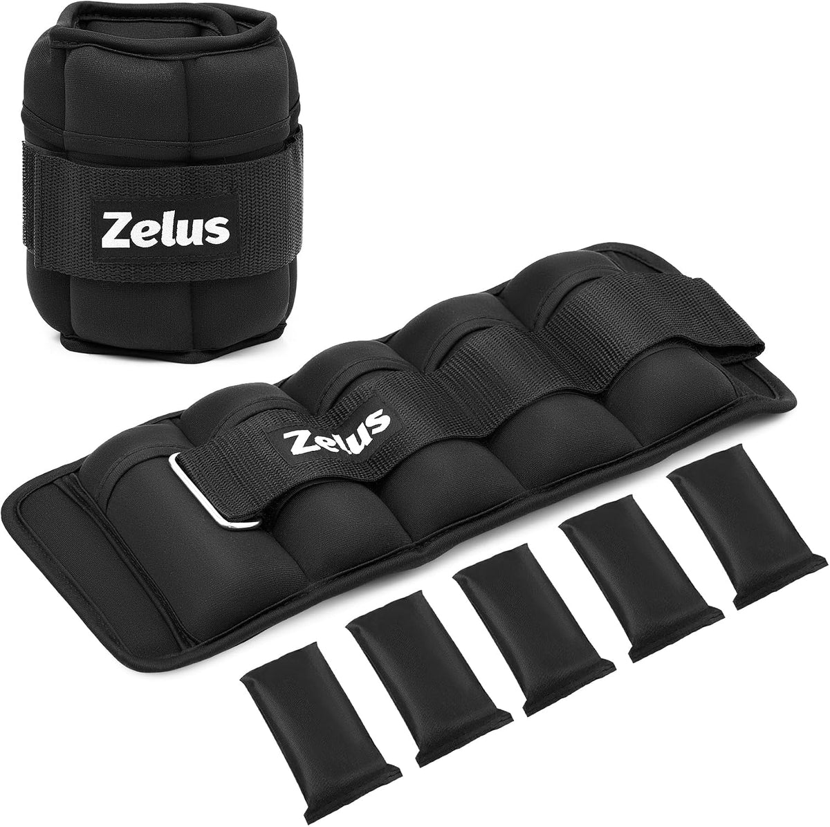 1 Pair Adjustable Ankle Weights, 2 4 6 8 10 lb Modularized Leg Weight Straps for Women Men, Weighted Ankle Weight Set with Removable Sandbags, 1-5 lb per Ankle Strap for Gym Yoga Jogging Walking