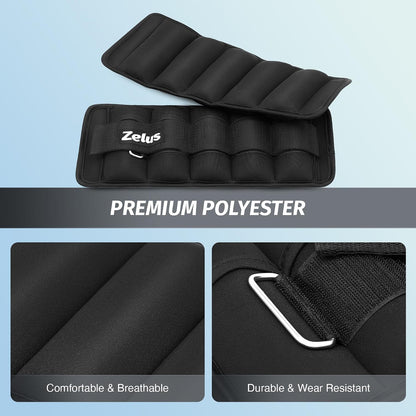 1 Pair Adjustable Ankle Weights, 2 4 6 8 10 lb Modularized Leg Weight Straps for Women Men, Weighted Ankle Weight Set with Removable Sandbags, 1-5 lb per Ankle Strap for Gym Yoga Jogging Walking