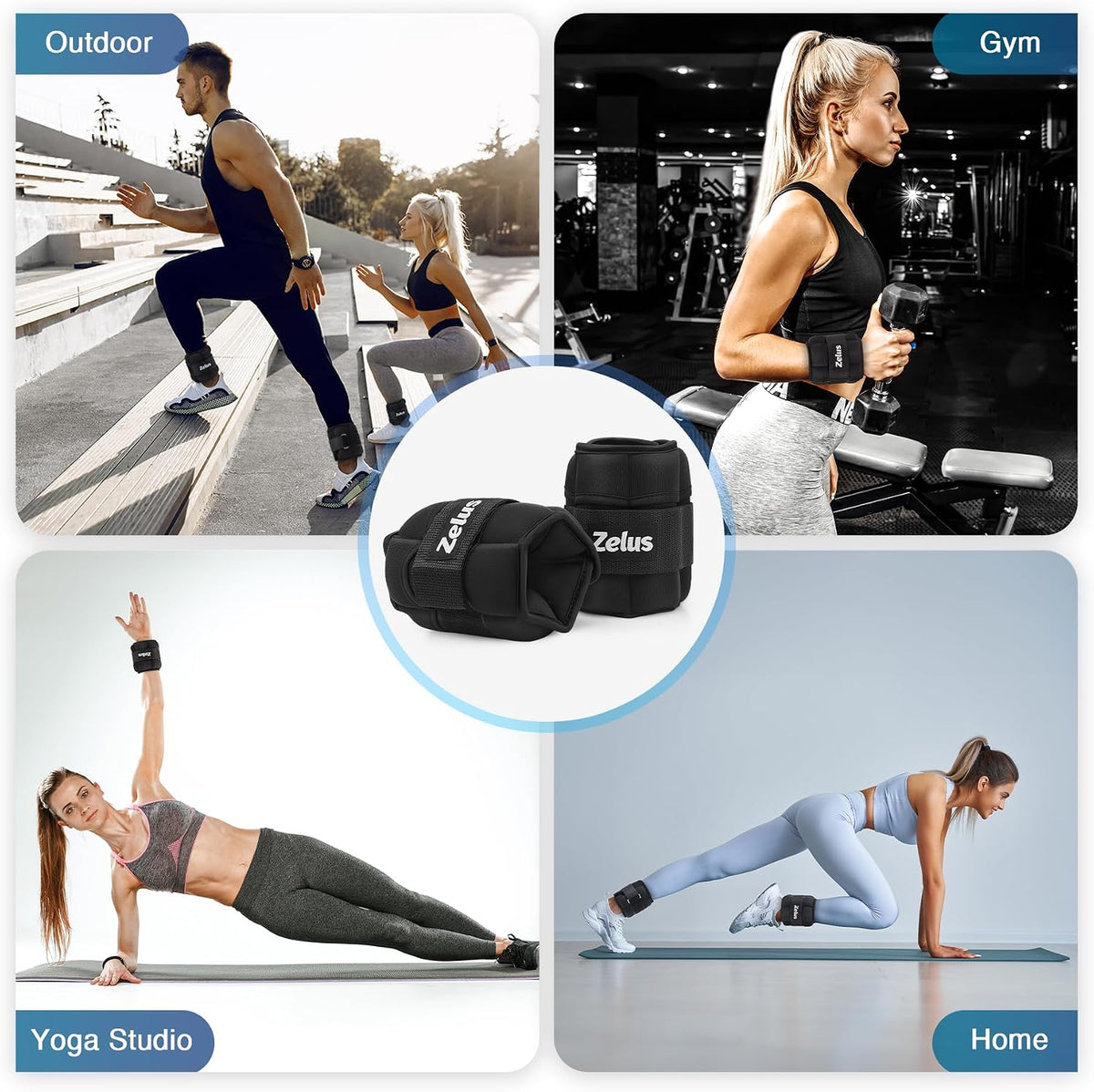 1 Pair Adjustable Ankle Weights, 2 4 6 8 10 lb Modularized Leg Weight Straps for Women Men, Weighted Ankle Weight Set with Removable Sandbags, 1-5 lb per Ankle Strap for Gym Yoga Jogging Walking