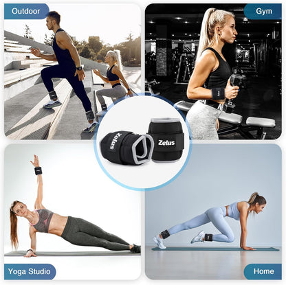 1 Pair Adjustable Ankle Weights, 2 4 6 8 10 lb Modularized Leg Weight Straps for Women Men, Weighted Ankle Weight Set with Removable Sandbags, 1-5 lb per Ankle Strap for Gym Yoga Jogging Walking