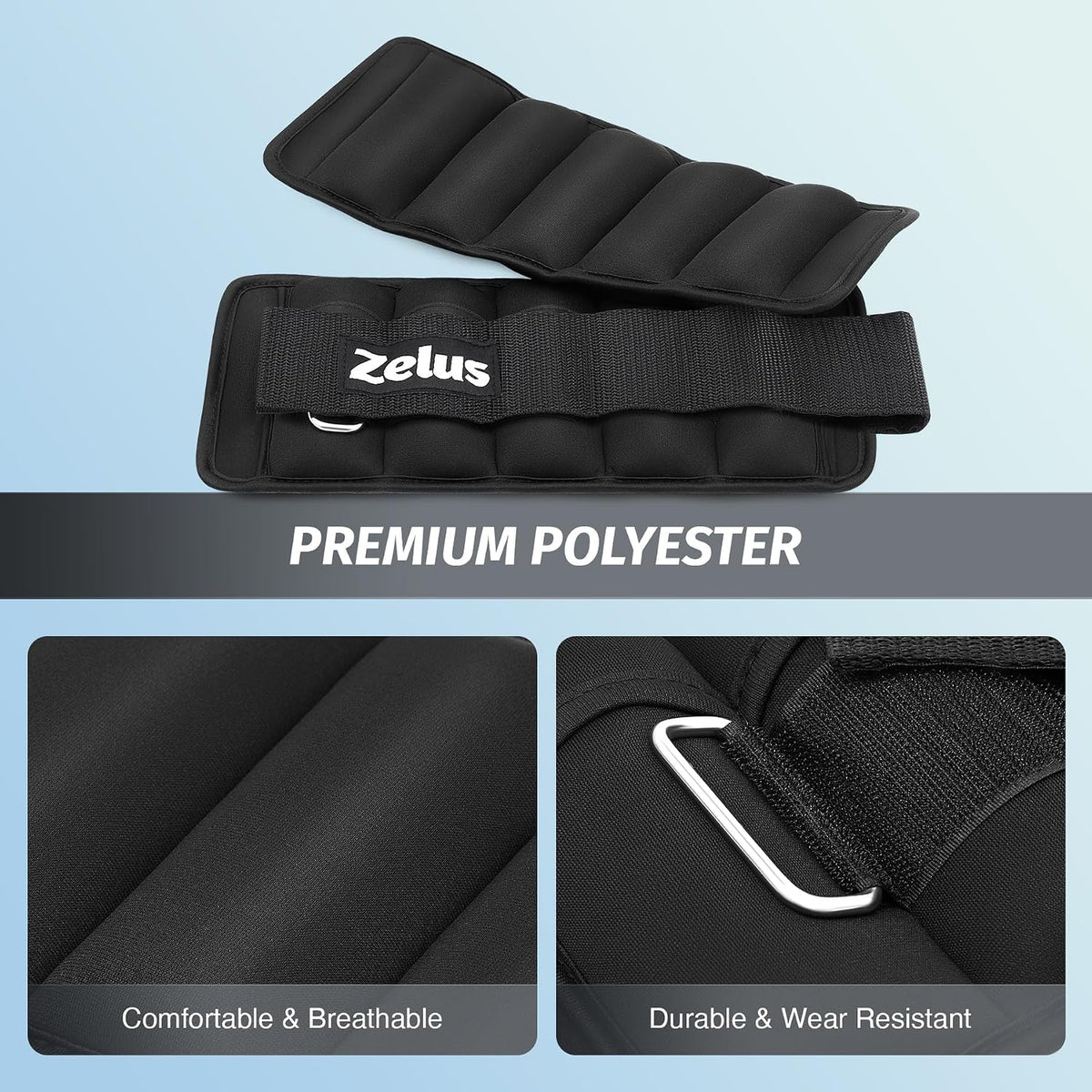 1 Pair Adjustable Ankle Weights, 2 4 6 8 10 lb Modularized Leg Weight Straps for Women Men, Weighted Ankle Weight Set with Removable Sandbags, 1-5 lb per Ankle Strap for Gym Yoga Jogging Walking