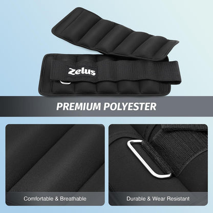 1 Pair Adjustable Ankle Weights, 2 4 6 8 10 lb Modularized Leg Weight Straps for Women Men, Weighted Ankle Weight Set with Removable Sandbags, 1-5 lb per Ankle Strap for Gym Yoga Jogging Walking