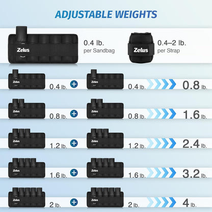 1 Pair Adjustable Ankle Weights, 2 4 6 8 10 lb Modularized Leg Weight Straps for Women Men, Weighted Ankle Weight Set with Removable Sandbags, 1-5 lb per Ankle Strap for Gym Yoga Jogging Walking