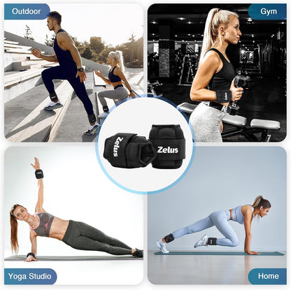 1 Pair Adjustable Ankle Weights, 2 4 6 8 10 lb Modularized Leg Weight Straps for Women Men, Weighted Ankle Weight Set with Removable Sandbags, 1-5 lb per Ankle Strap for Gym Yoga Jogging Walking