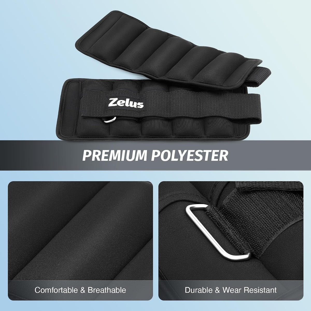 1 Pair Adjustable Ankle Weights, 2 4 6 8 10 lb Modularized Leg Weight Straps for Women Men, Weighted Ankle Weight Set with Removable Sandbags, 1-5 lb per Ankle Strap for Gym Yoga Jogging Walking