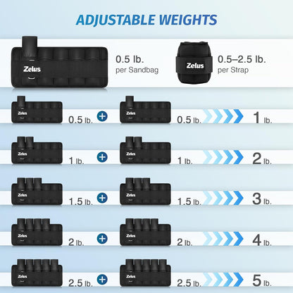 1 Pair Adjustable Ankle Weights, 2 4 6 8 10 lb Modularized Leg Weight Straps for Women Men, Weighted Ankle Weight Set with Removable Sandbags, 1-5 lb per Ankle Strap for Gym Yoga Jogging Walking