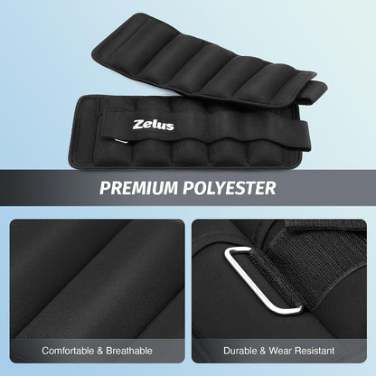 1 Pair Adjustable Ankle Weights, 2 4 6 8 10 lb Modularized Leg Weight Straps for Women Men, Weighted Ankle Weight Set with Removable Sandbags, 1-5 lb per Ankle Strap for Gym Yoga Jogging Walking