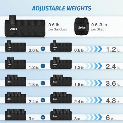 1 Pair Adjustable Ankle Weights, 2 4 6 8 10 lb Modularized Leg Weight Straps for Women Men, Weighted Ankle Weight Set with Removable Sandbags, 1-5 lb per Ankle Strap for Gym Yoga Jogging Walking