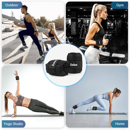 1 Pair Adjustable Ankle Weights, 2 4 6 8 10 lb Modularized Leg Weight Straps for Women Men, Weighted Ankle Weight Set with Removable Sandbags, 1-5 lb per Ankle Strap for Gym Yoga Jogging Walking