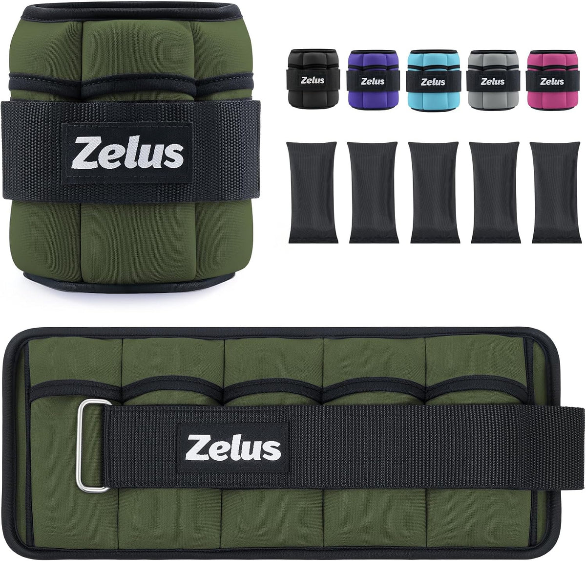 1 Pair Adjustable Ankle Weights, 2 4 6 8 10 lb Modularized Leg Weight Straps for Women Men, Weighted Ankle Weight Set with Removable Sandbags, 1-5 lb per Ankle Strap for Gym Yoga Jogging Walking
