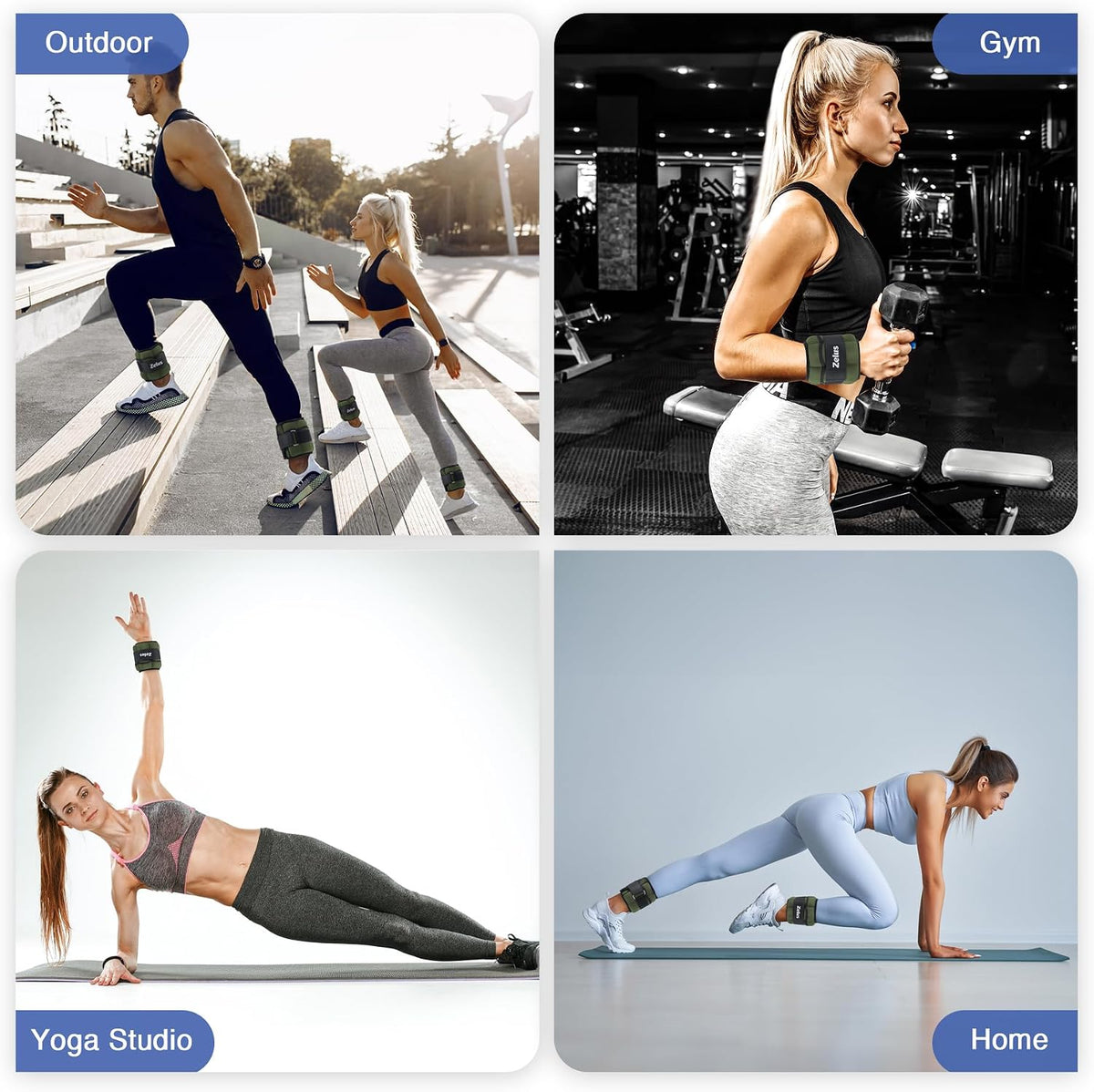 1 Pair Adjustable Ankle Weights, 2 4 6 8 10 lb Modularized Leg Weight Straps for Women Men, Weighted Ankle Weight Set with Removable Sandbags, 1-5 lb per Ankle Strap for Gym Yoga Jogging Walking