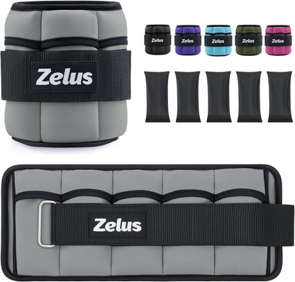1 Pair Adjustable Ankle Weights, 2 4 6 8 10 lb Modularized Leg Weight Straps for Women Men, Weighted Ankle Weight Set with Removable Sandbags, 1-5 lb per Ankle Strap for Gym Yoga Jogging Walking