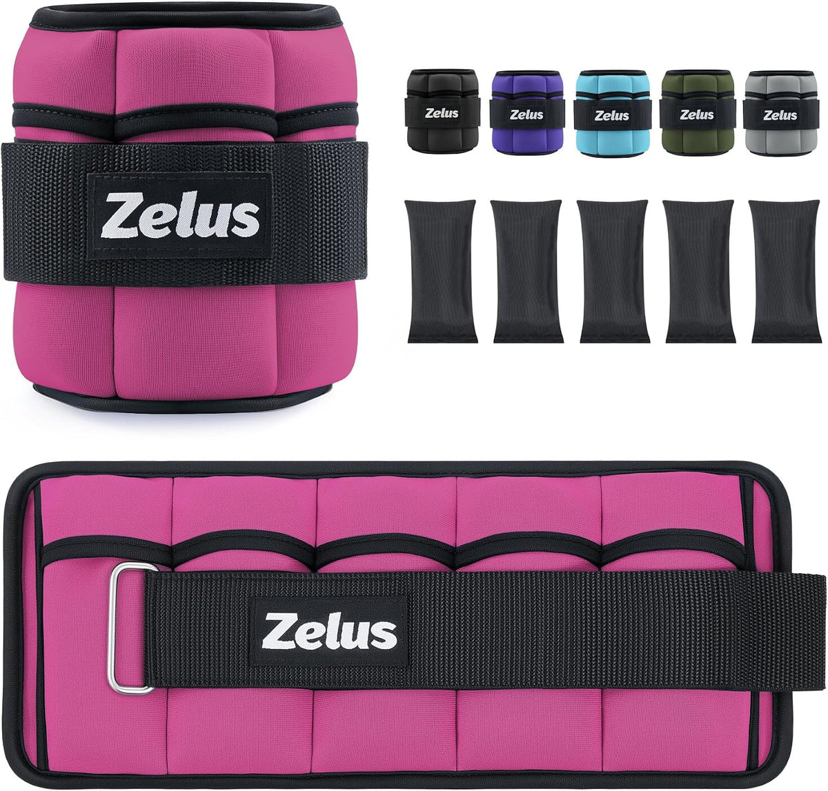 1 Pair Adjustable Ankle Weights, 2 4 6 8 10 lb Modularized Leg Weight Straps for Women Men, Weighted Ankle Weight Set with Removable Sandbags, 1-5 lb per Ankle Strap for Gym Yoga Jogging Walking
