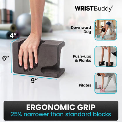 ® Yoga Blocks 2 Pack, High Density Non-Slip, Hand-Shaped Design