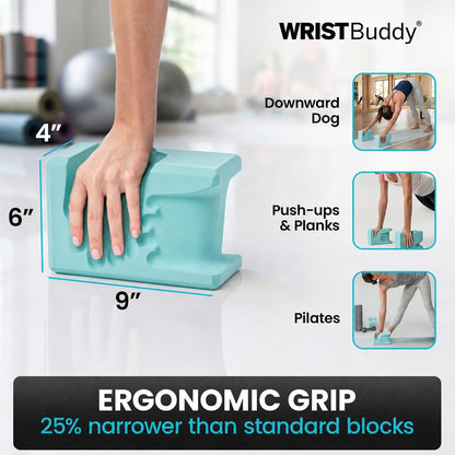 ® Yoga Blocks 2 Pack, High Density Non-Slip, Hand-Shaped Design