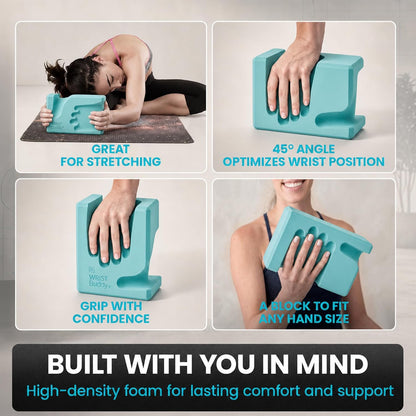 ® Yoga Blocks 2 Pack, High Density Non-Slip, Hand-Shaped Design