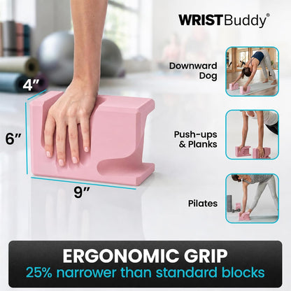 ® Yoga Blocks 2 Pack, High Density Non-Slip, Hand-Shaped Design
