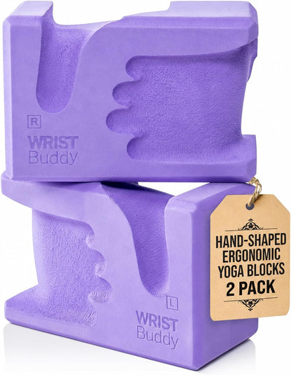 ® Yoga Blocks 2 Pack, High Density Non-Slip, Hand-Shaped Design
