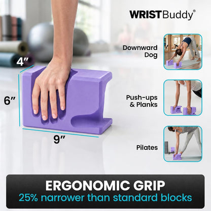 ® Yoga Blocks 2 Pack, High Density Non-Slip, Hand-Shaped Design