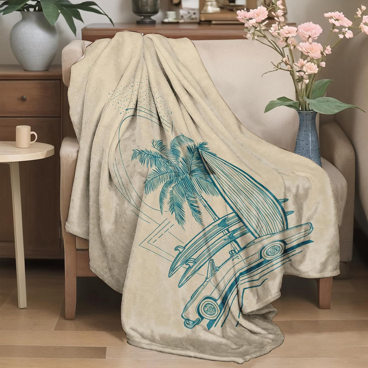 Mystical Lotus Flower Flannel Blanket Blue Chakra Design Warm Lightweight Throw Blankets for Sofa Picnic Travel and Gathering Decorate All Season Use Yoga and Meditation Lovers Gifts 50x60in