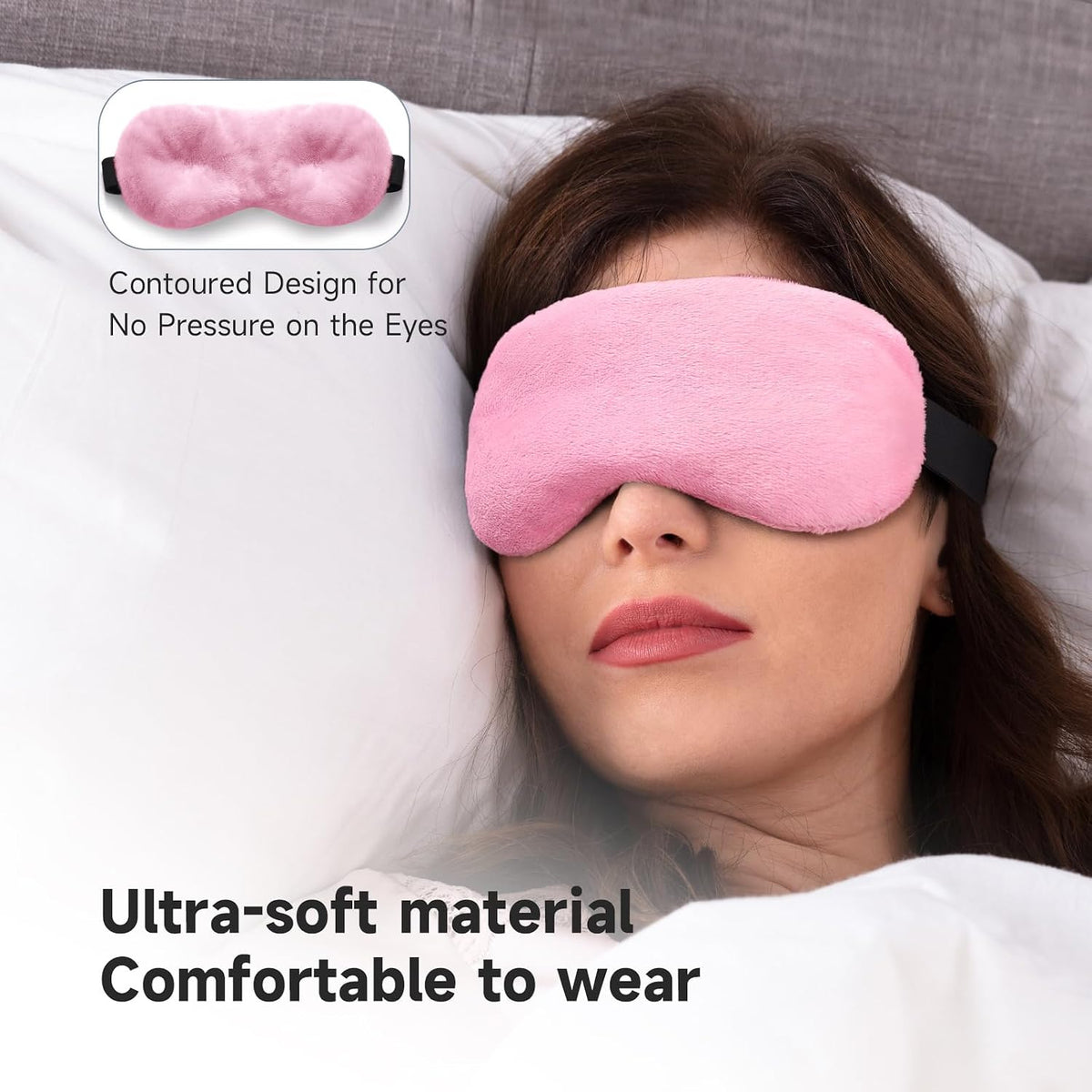 Lavender Eye Mask, 0.45 lb Aromatherapy Weighted Eye Mask for Dry Eyes, Sleep Mask for Men Women, Hot Therapy Eye Cover for Compression Pain Relief, Eye Pillow for Puffy Eyes, Sinus Pain-Pink
