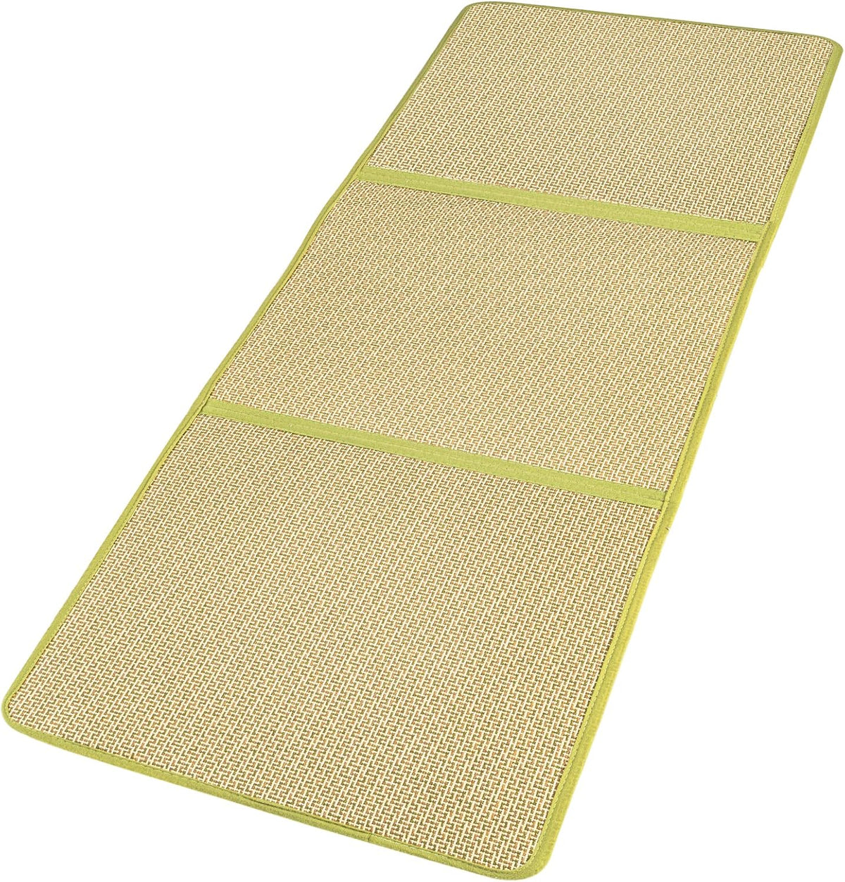 Japanese Tatami Mat Foldable Floor Mats Non-Slip Futon Mattress Sleeping Mat Summer Yoga Mat Indoor Outdoor Runner Rug Area Rug for Bedroom Living Room,Green