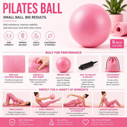 Pilates Ring Set for Women, 12 Inch Pilates Circle with Ball, Resistance Bands, Pilates Socks & Home Workout Accessories, Pilates Equipment Kit for Fitness, Studio & Travel