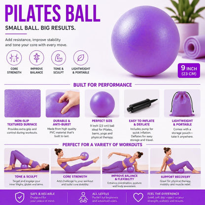 Pilates Ring Set for Women, 12 Inch Pilates Circle with Ball, Resistance Bands, Pilates Socks & Home Workout Accessories, Pilates Equipment Kit for Fitness, Studio & Travel