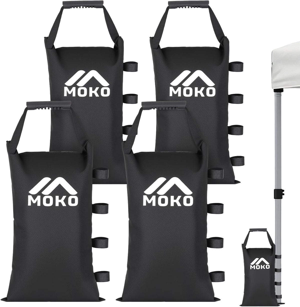 4 Pack 120 LBS Zipper Top Sand Bags for Canopy Legs, No Sand