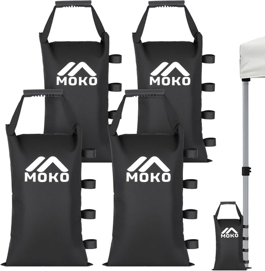 4 Pack 120 LBS Zipper Top Sand Bags for Canopy Legs, No Sand