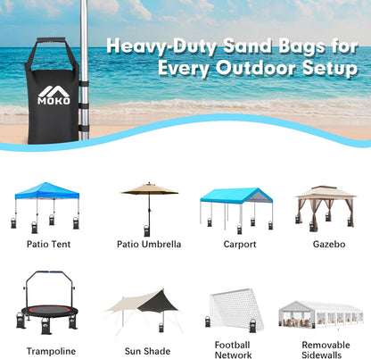 4 Pack 120 LBS Zipper Top Sand Bags for Canopy Legs, No Sand