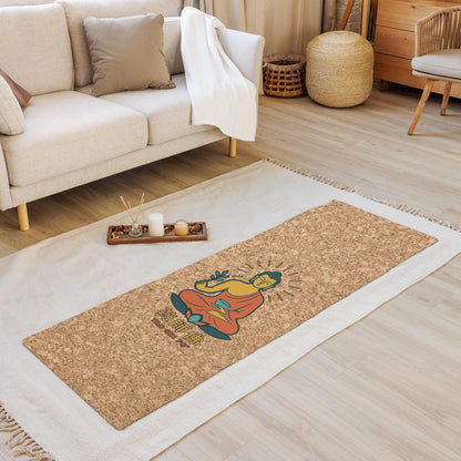 Cork Yoga Mat Green Orange - 4mm FSC Cork & Natural Rubber, Excellent Grip, Sustainable Yoga Mat