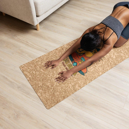 Cork Yoga Mat Green Orange - 4mm FSC Cork & Natural Rubber, Excellent Grip, Sustainable Yoga Mat