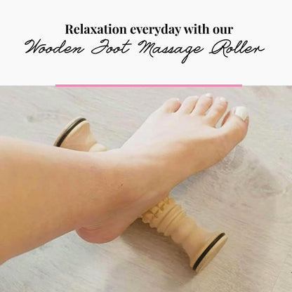 tuuli Accessories - Wooden Foot Massager, Grooved Muscle Roller, Helps Ease Muscle Tension, Supports Blood Circulation, Natural Wood Therapy Massage Tools, 8 x 2 inches
