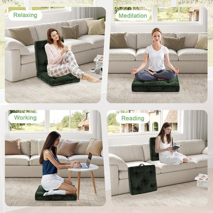 Meditation Floor Cushion, 22x22 Tufted Floor Pillow for Adults