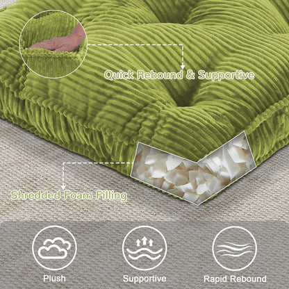 Meditation Floor Cushion, 22x22 Tufted Floor Pillow for Adults