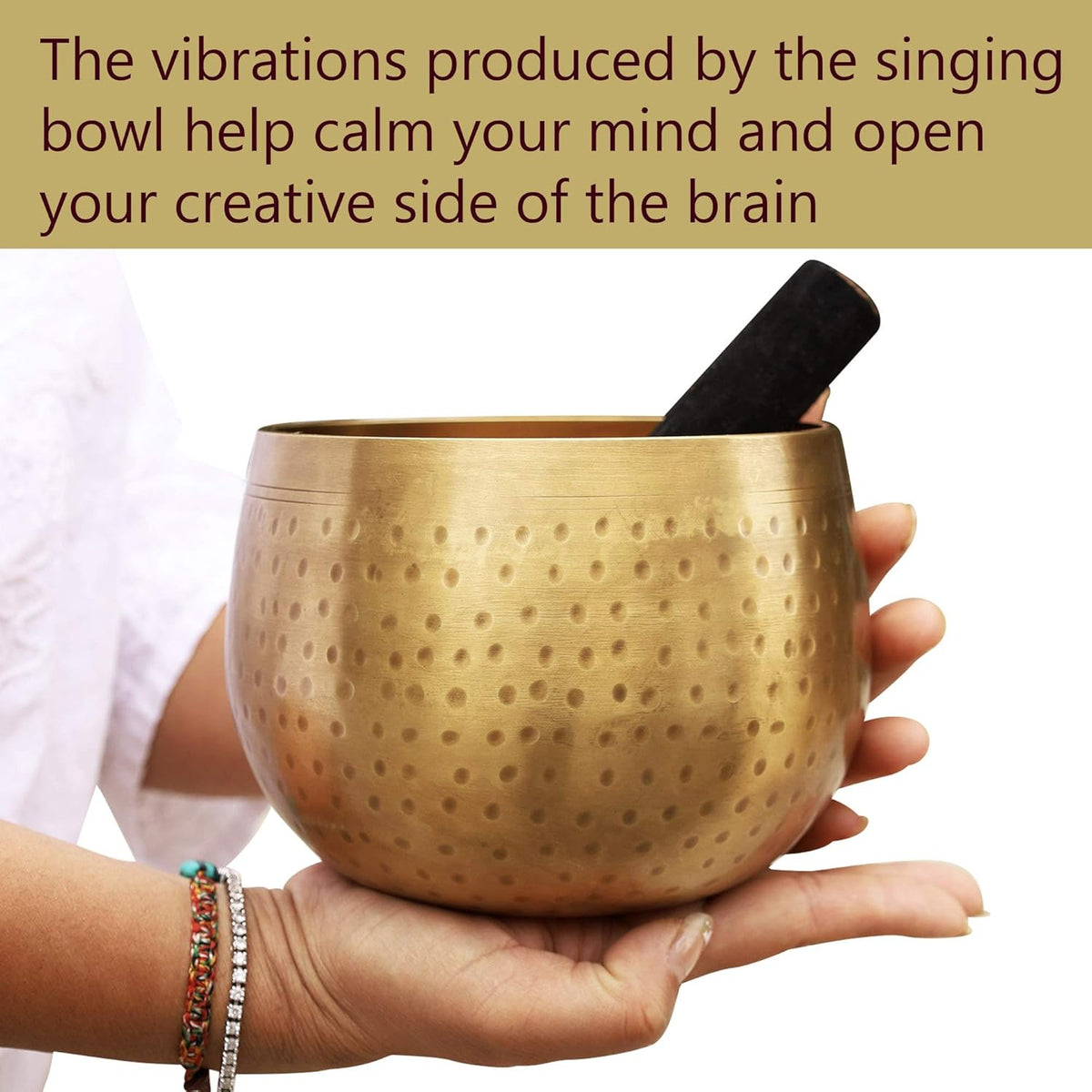 Tibetan Ring Gong Meditation Singing Bowl Mallet Cushion Set (Jumbo)