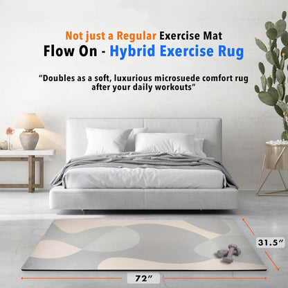 Home Exercise Rug – Luxury 1/2" (10MM) Extra Thick Yoga Mat, Non-Slip Suede & Natural Rubber, Long & Wide for Stretching, Fitness & Decor – 72" x 31.5"