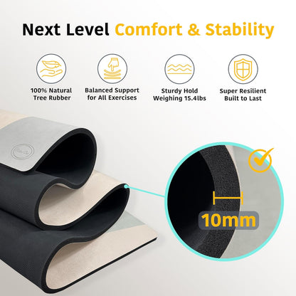 Home Exercise Rug – Luxury 1/2" (10MM) Extra Thick Yoga Mat, Non-Slip Suede & Natural Rubber, Long & Wide for Stretching, Fitness & Decor – 72" x 31.5"