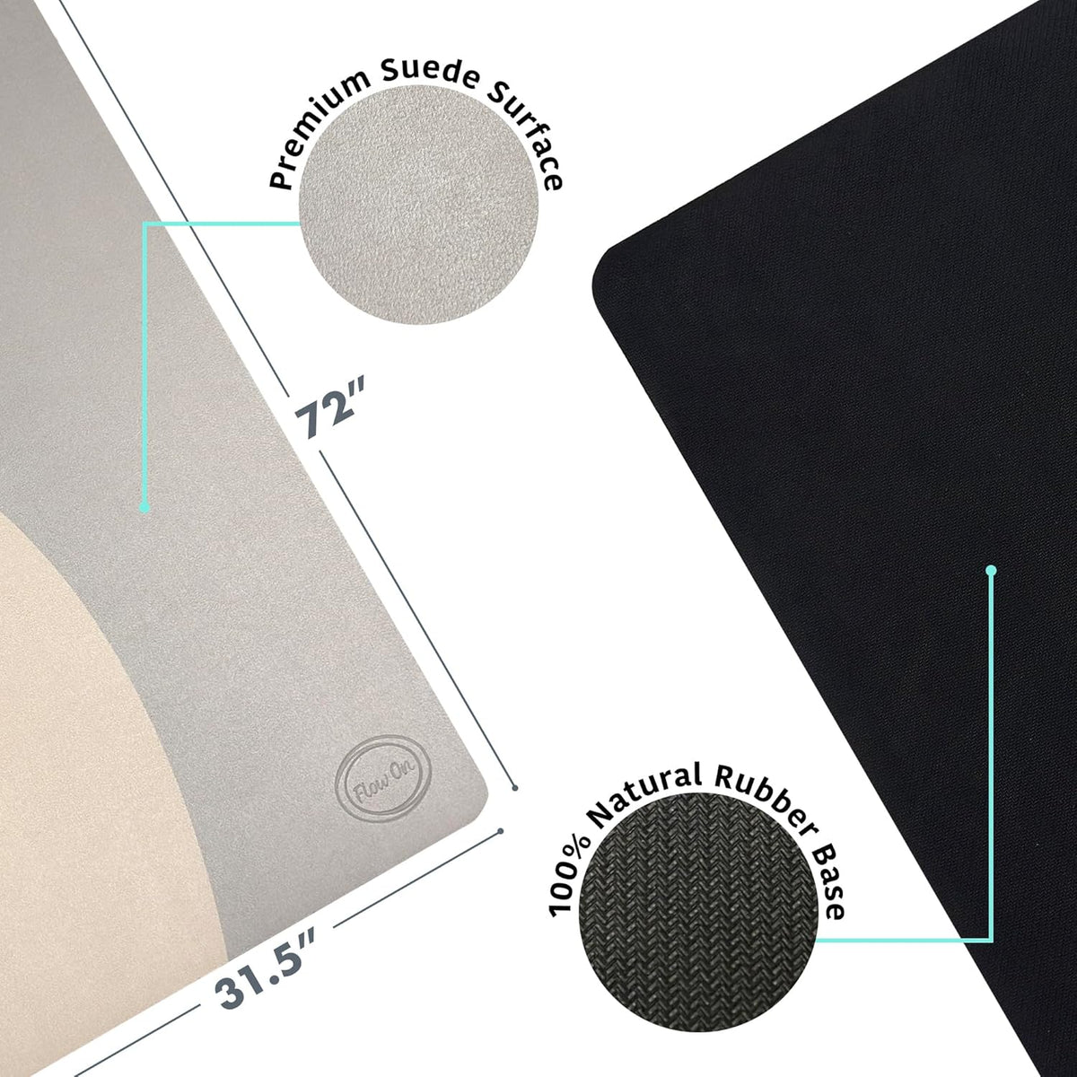 Home Exercise Rug – Luxury 1/2" (10MM) Extra Thick Yoga Mat, Non-Slip Suede & Natural Rubber, Long & Wide for Stretching, Fitness & Decor – 72" x 31.5"