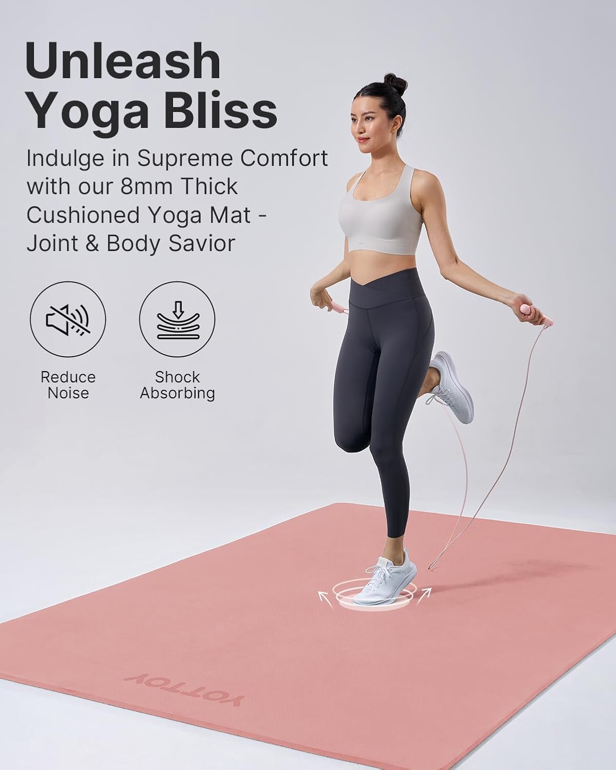 Large Yoga Mat (75 * 52 * 1/2inch),Extra Wide TPE Exercise Mat,Non-Slip Workout Mat for Pilates, Fitness, Barefoot, Home Gym Studio with Strap and Towel