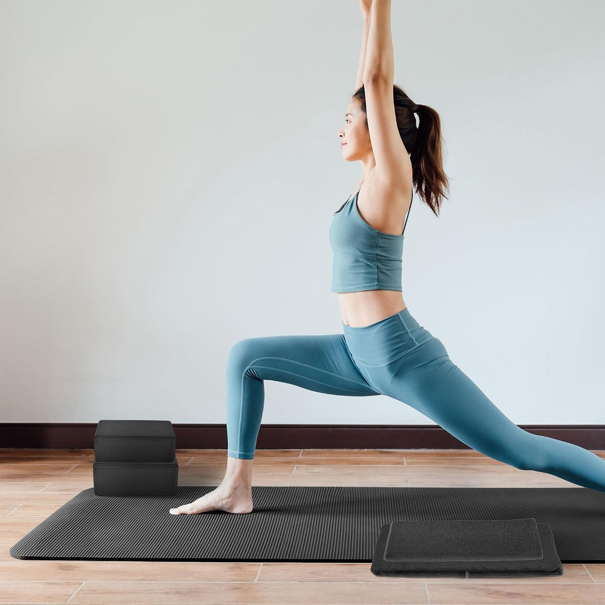 BalanceFrom 7-Piece Yoga Set with 71x24x1 Inches Extra Thick Mat and Carrying Sling – Includes 2 Blocks, Stretch Strap, 2 Towels, and Knee Pad for Home, Studio, and Gym Workouts