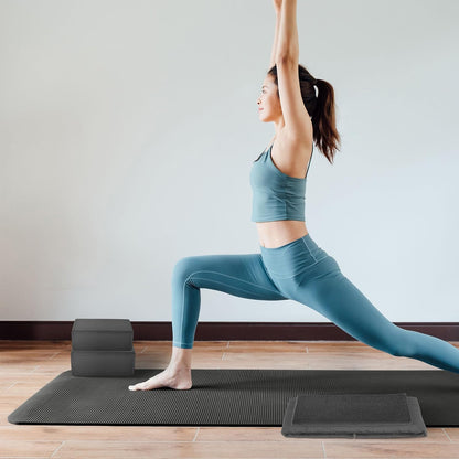 BalanceFrom 7-Piece Yoga Set with 71x24x1 Inches Extra Thick Mat and Carrying Sling – Includes 2 Blocks, Stretch Strap, 2 Towels, and Knee Pad for Home, Studio, and Gym Workouts