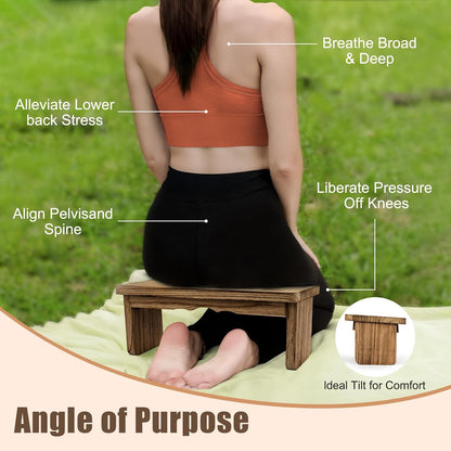 Meditation Bench Kneeling Stool Foldable Wooden Prayer Seat