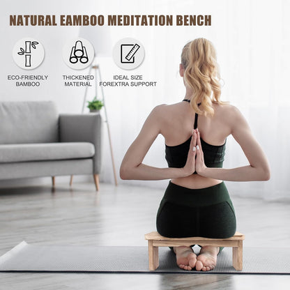 Meditation Bench Kneeling Stool Foldable Wooden Prayer Seat