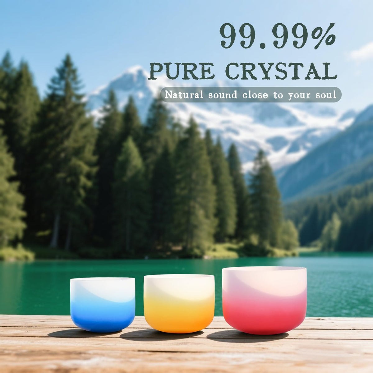 Couple of 2 PCS Yin and Yang Crystal Singing Bowl Set 8 Inch Black and 10 Inch White Mutual Attraction Bowls
